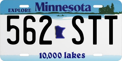 MN license plate 562STT