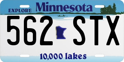 MN license plate 562STX