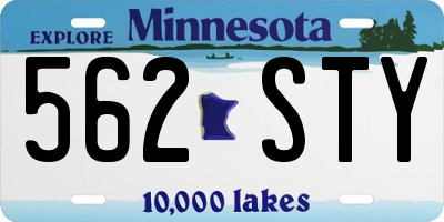 MN license plate 562STY