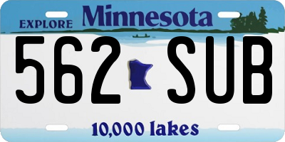 MN license plate 562SUB