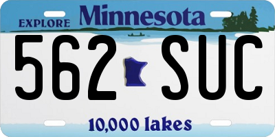 MN license plate 562SUC
