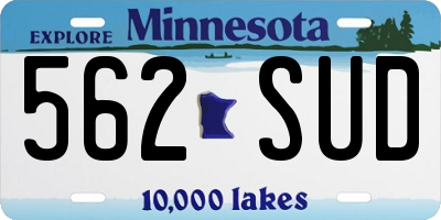 MN license plate 562SUD