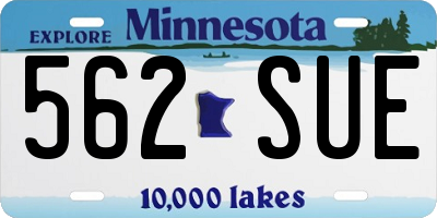MN license plate 562SUE