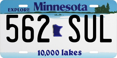 MN license plate 562SUL