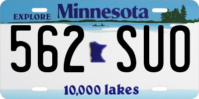 MN license plate 562SUO