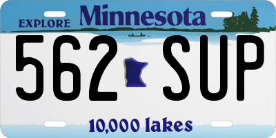 MN license plate 562SUP