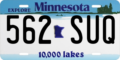 MN license plate 562SUQ