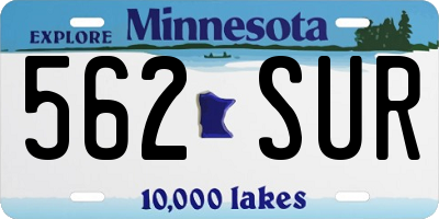 MN license plate 562SUR