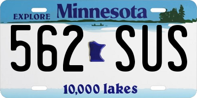 MN license plate 562SUS