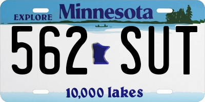MN license plate 562SUT