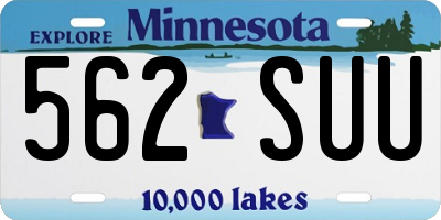 MN license plate 562SUU