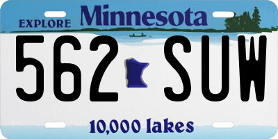 MN license plate 562SUW