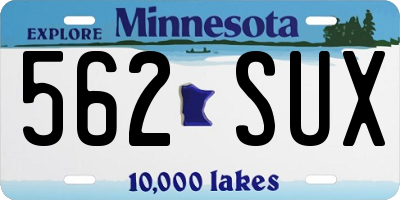MN license plate 562SUX