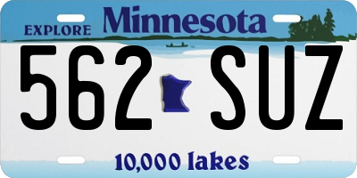 MN license plate 562SUZ