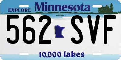 MN license plate 562SVF