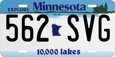 MN license plate 562SVG