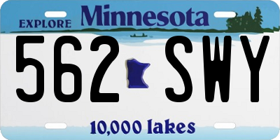 MN license plate 562SWY