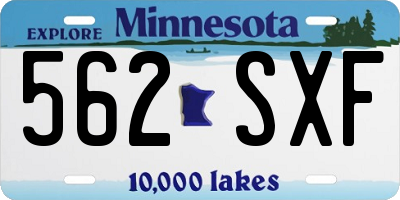 MN license plate 562SXF