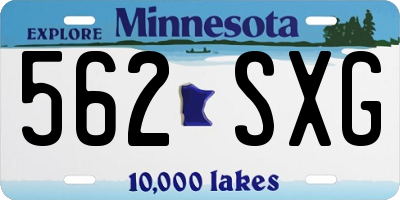 MN license plate 562SXG