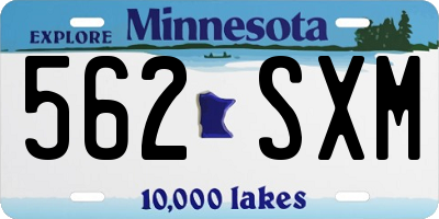 MN license plate 562SXM