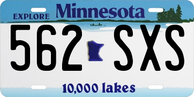 MN license plate 562SXS