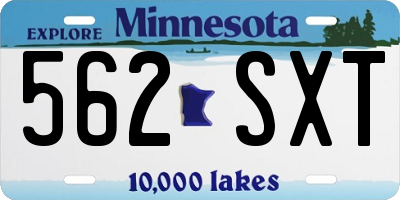 MN license plate 562SXT