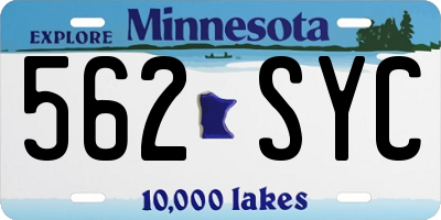 MN license plate 562SYC
