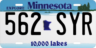 MN license plate 562SYR