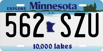 MN license plate 562SZU