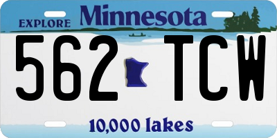MN license plate 562TCW