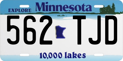 MN license plate 562TJD
