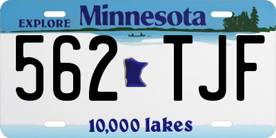 MN license plate 562TJF
