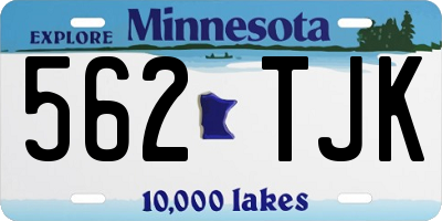 MN license plate 562TJK