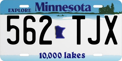 MN license plate 562TJX
