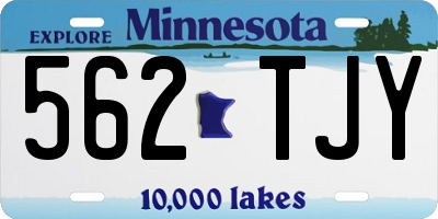 MN license plate 562TJY