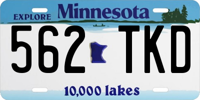 MN license plate 562TKD