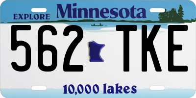 MN license plate 562TKE