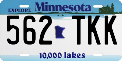 MN license plate 562TKK