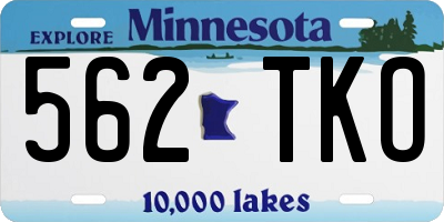 MN license plate 562TKO