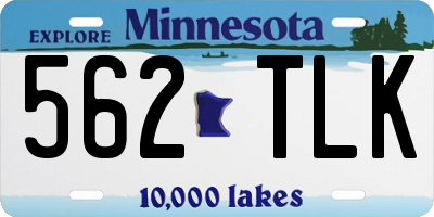 MN license plate 562TLK