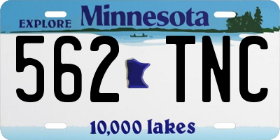 MN license plate 562TNC