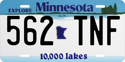 MN license plate 562TNF