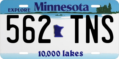 MN license plate 562TNS