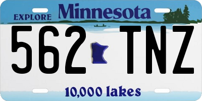 MN license plate 562TNZ