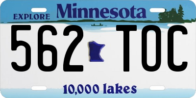 MN license plate 562TOC
