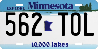 MN license plate 562TOL