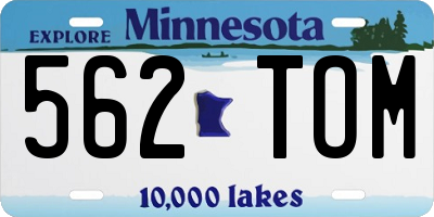 MN license plate 562TOM
