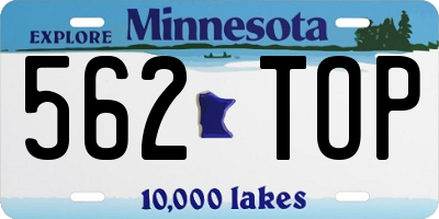 MN license plate 562TOP