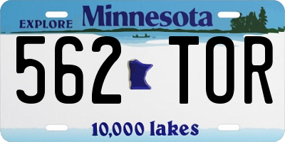 MN license plate 562TOR