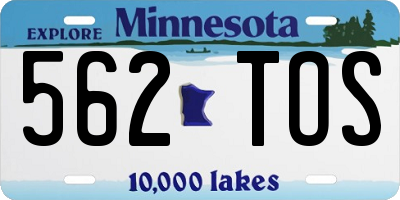 MN license plate 562TOS